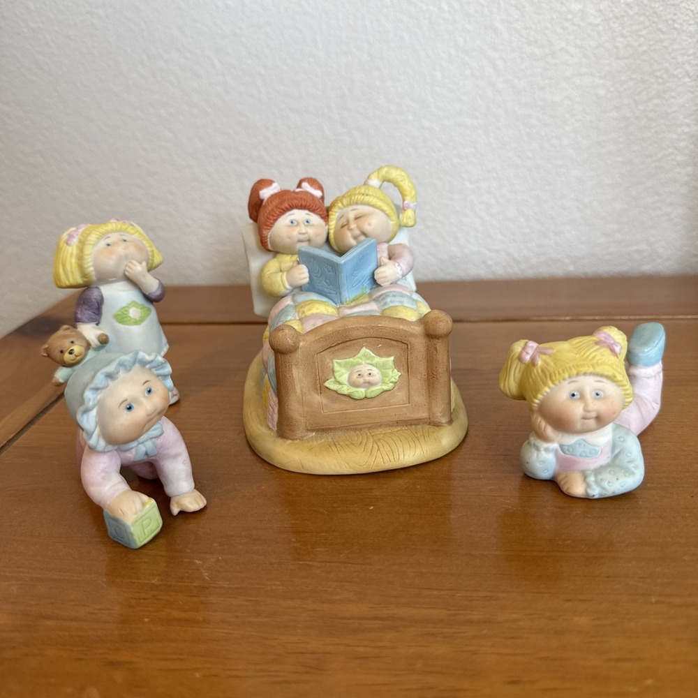 Vintage 1980's‎ Cabbage Patch Porcelain Figurine Lot-4